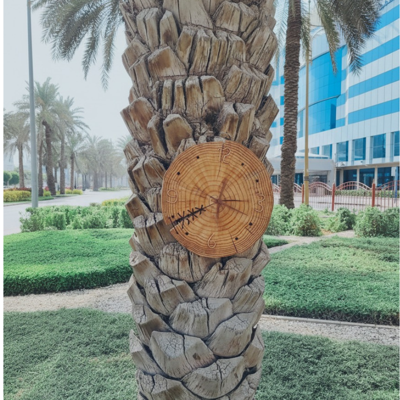 Rustic Handmade Wooden Wall Clock Made in Dubai