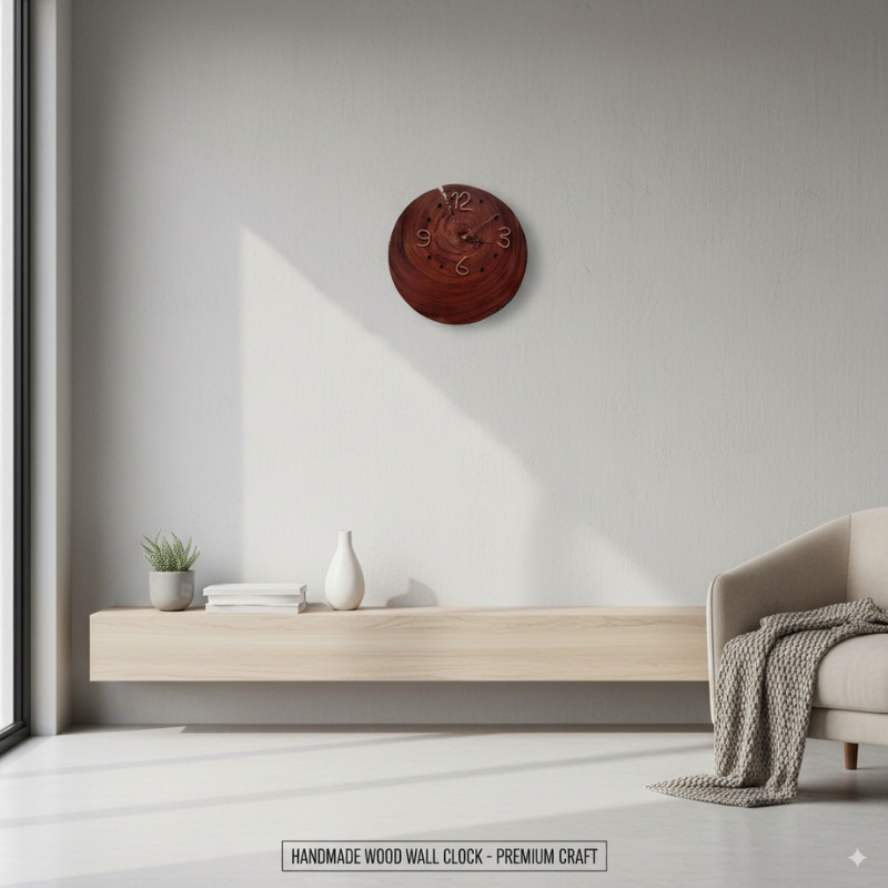 Hard Wood Wall Clock Made in Dubai