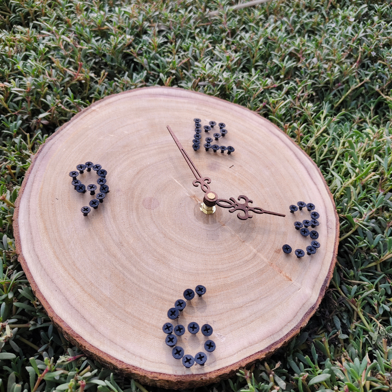 Rustic Handmade  14 Inch Wooden Wall Clock Made in Dubai