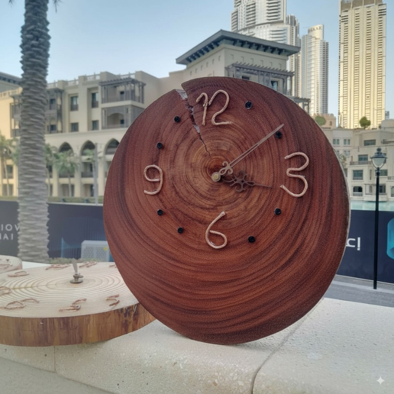 Hard Wood Wall Clock Made in Dubai