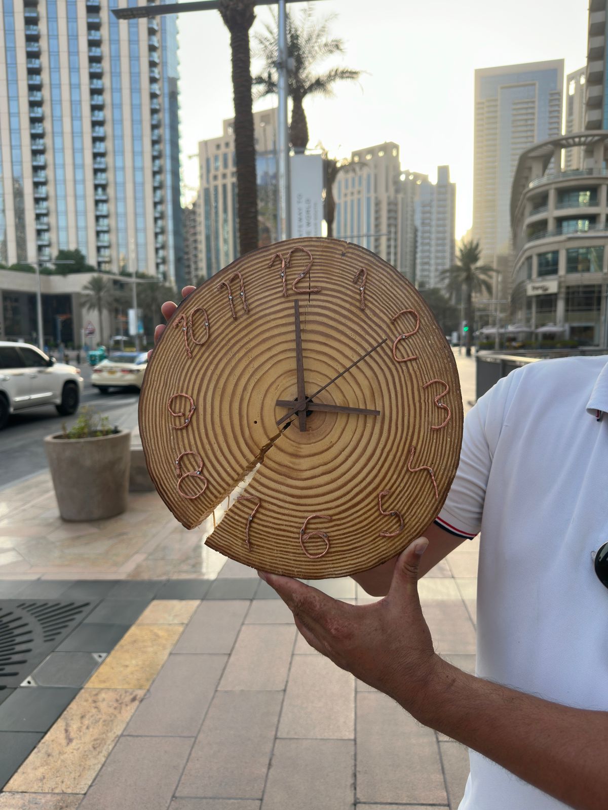 Dried Pine Wooden Wall Clock For Wall Decor