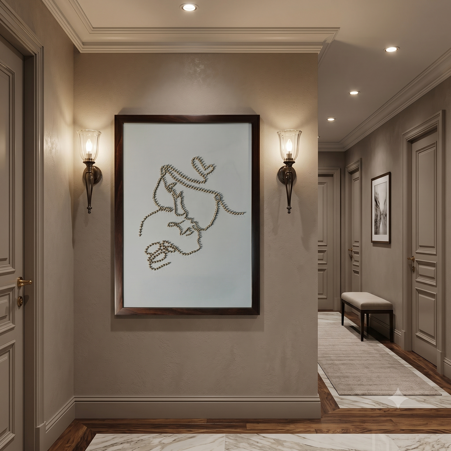 Hand made Screw art, Mother love screw Art For Living Hall Wall 60x40 cm