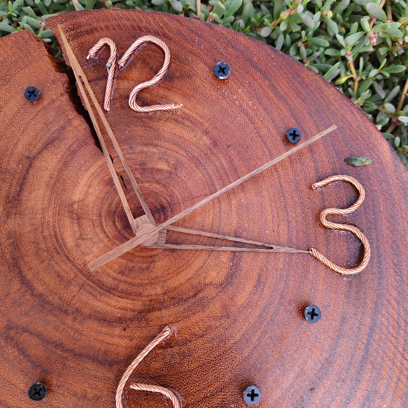 Rustic Handmade Hard Wood Wall Clock Made in Dubai