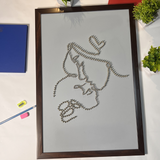 Hand made Screw art, Mother love screw Art For Living Hall Wall 60x40 cm