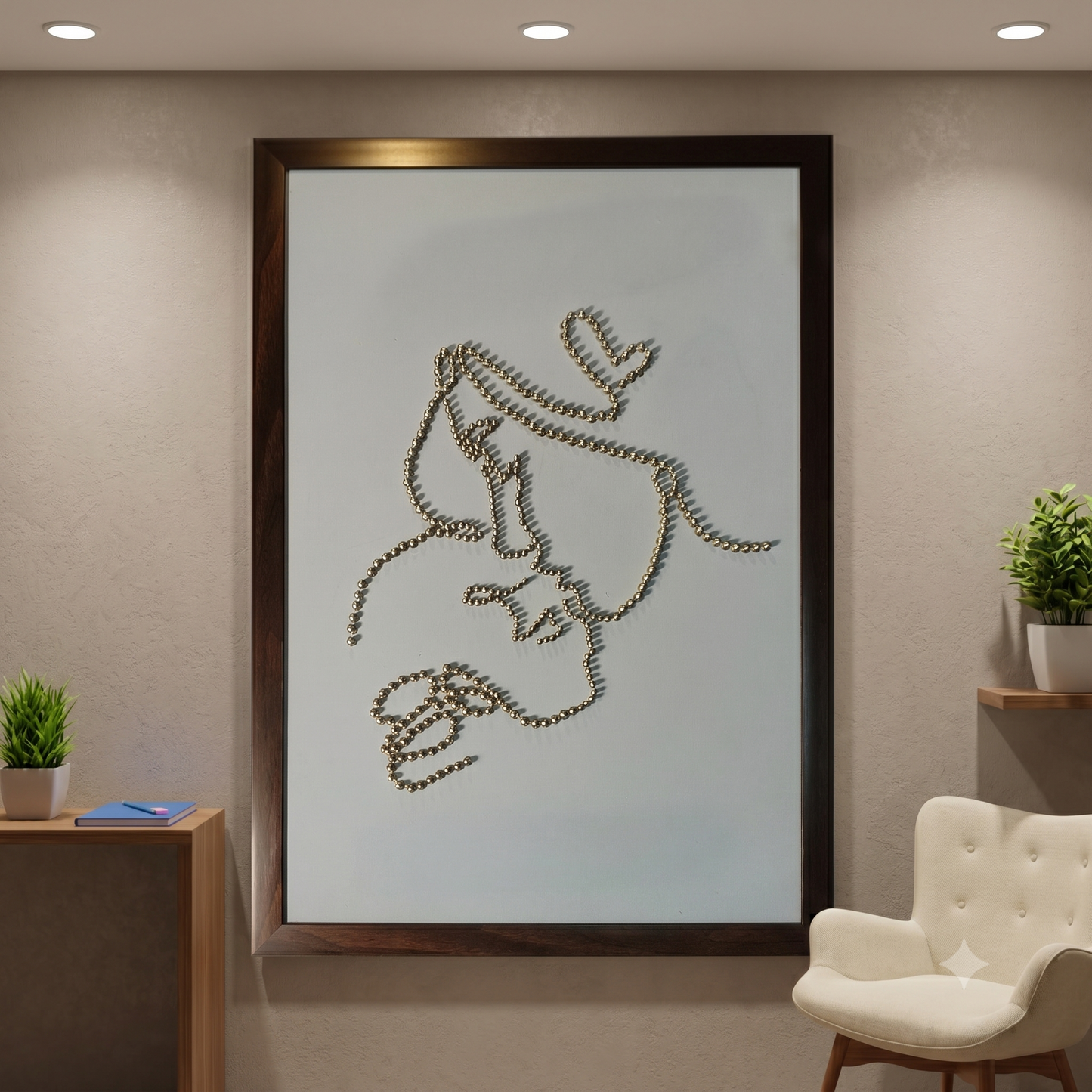 Hand made Screw art, Mother love screw Art For Living Hall Wall 60x40 cm