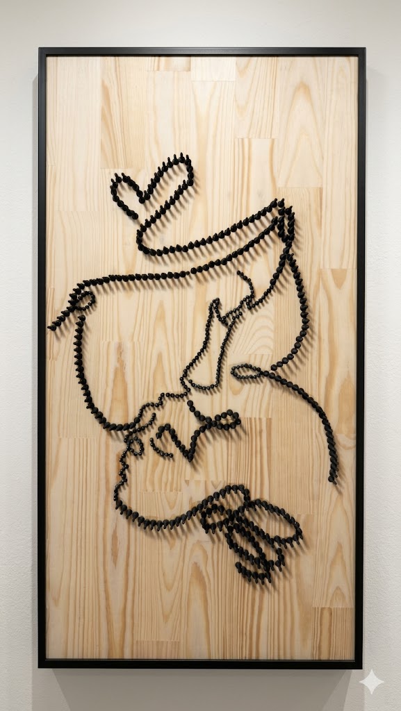 Hand made Screw art on Wood, Mother love screw Art For Living Hall