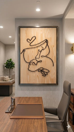Hand made Screw art on Wood, Mother love screw Art For Living Hall
