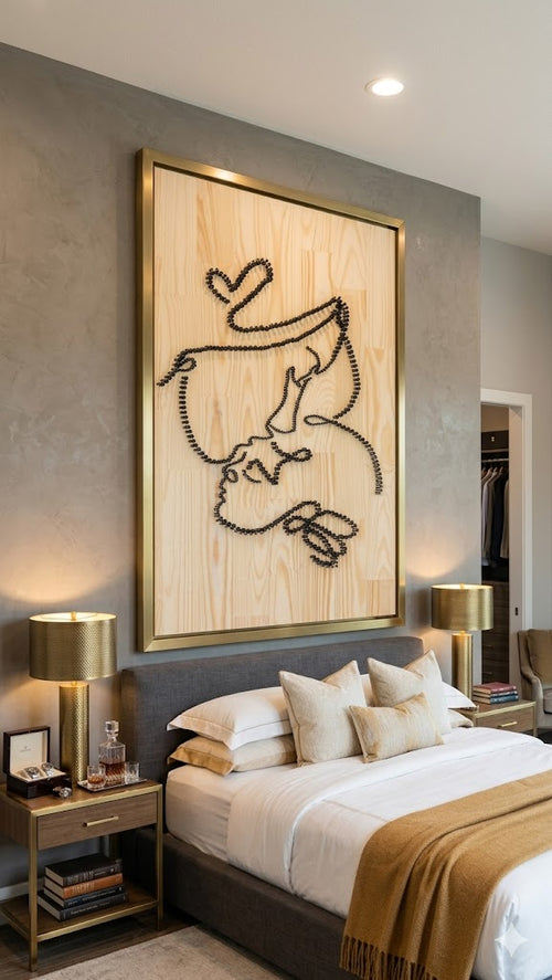 Hand made Screw art on Wood, Mother love screw Art For Living Hall