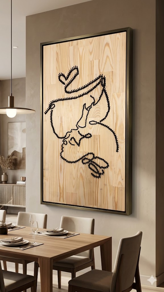 Hand made Screw art on Wood, Mother love screw Art For Living Hall