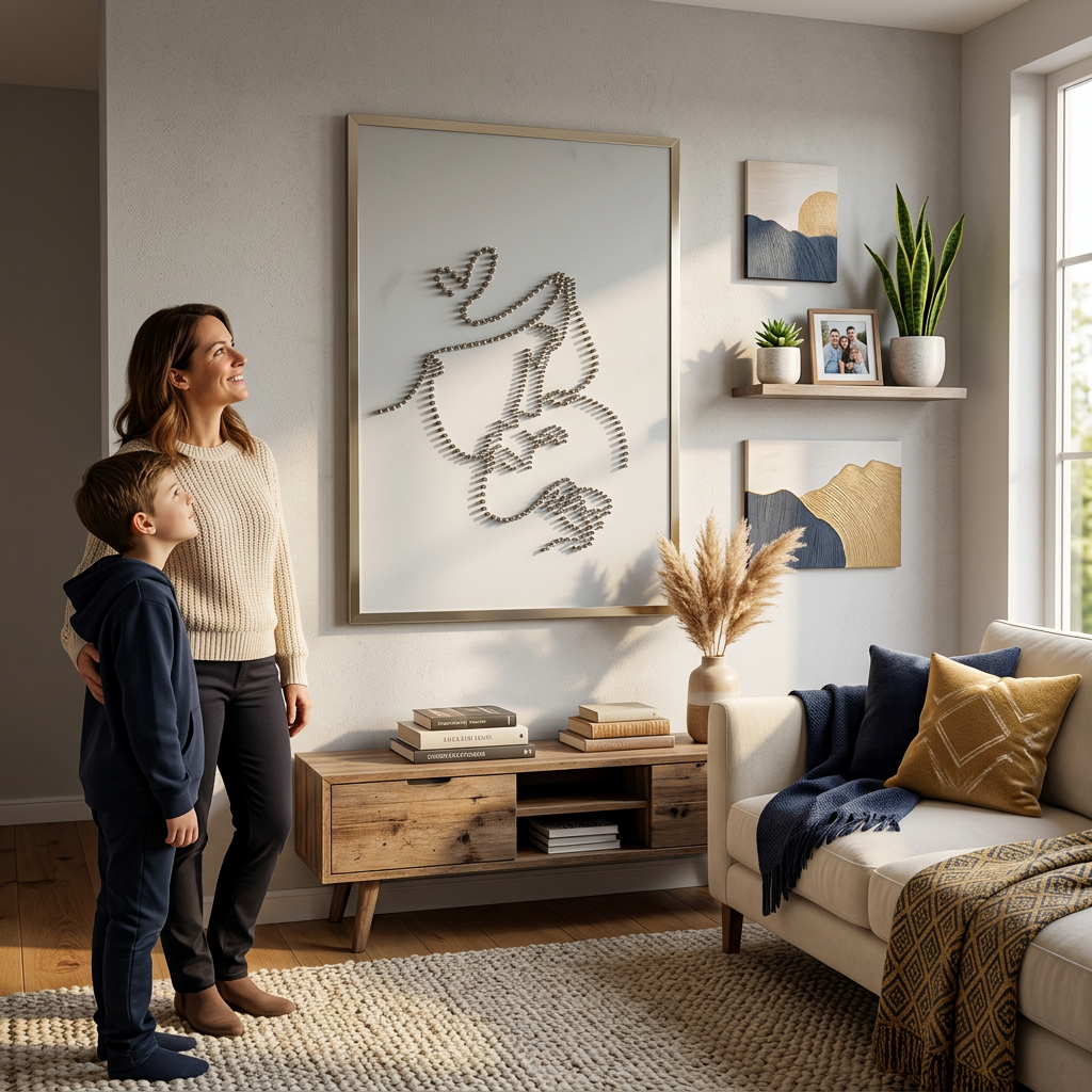 Hand made Screw art, Mother love screw Art For Living Hall Wall