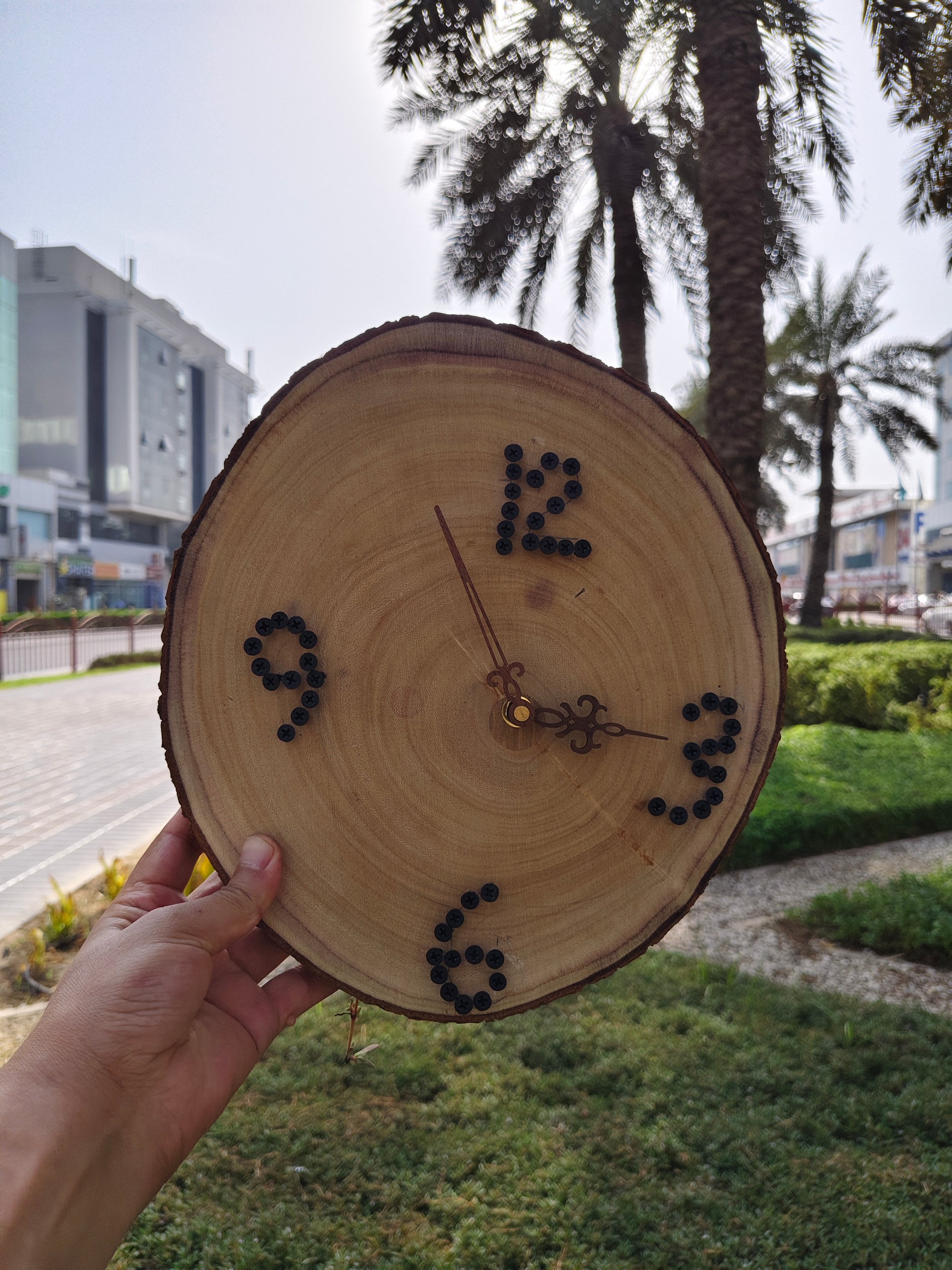 Hand made wooden wall clock