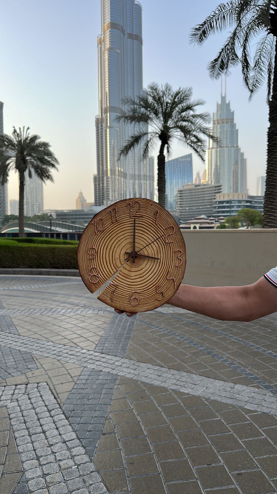 Hand Made Wooden Wall Clock Pure White Pine Wood 33 cm
