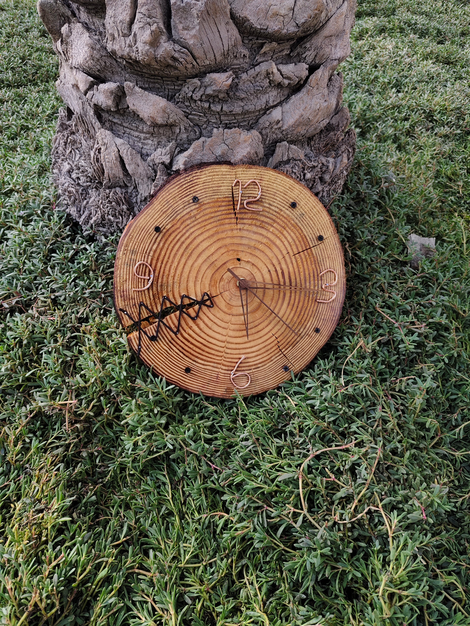 Handmade Wooden Wall Clock 33 cm Width