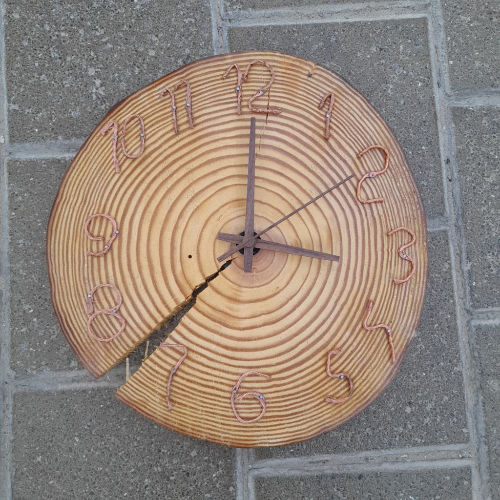 Handmade Pine Wooden Wall Clock For Wall Decor
