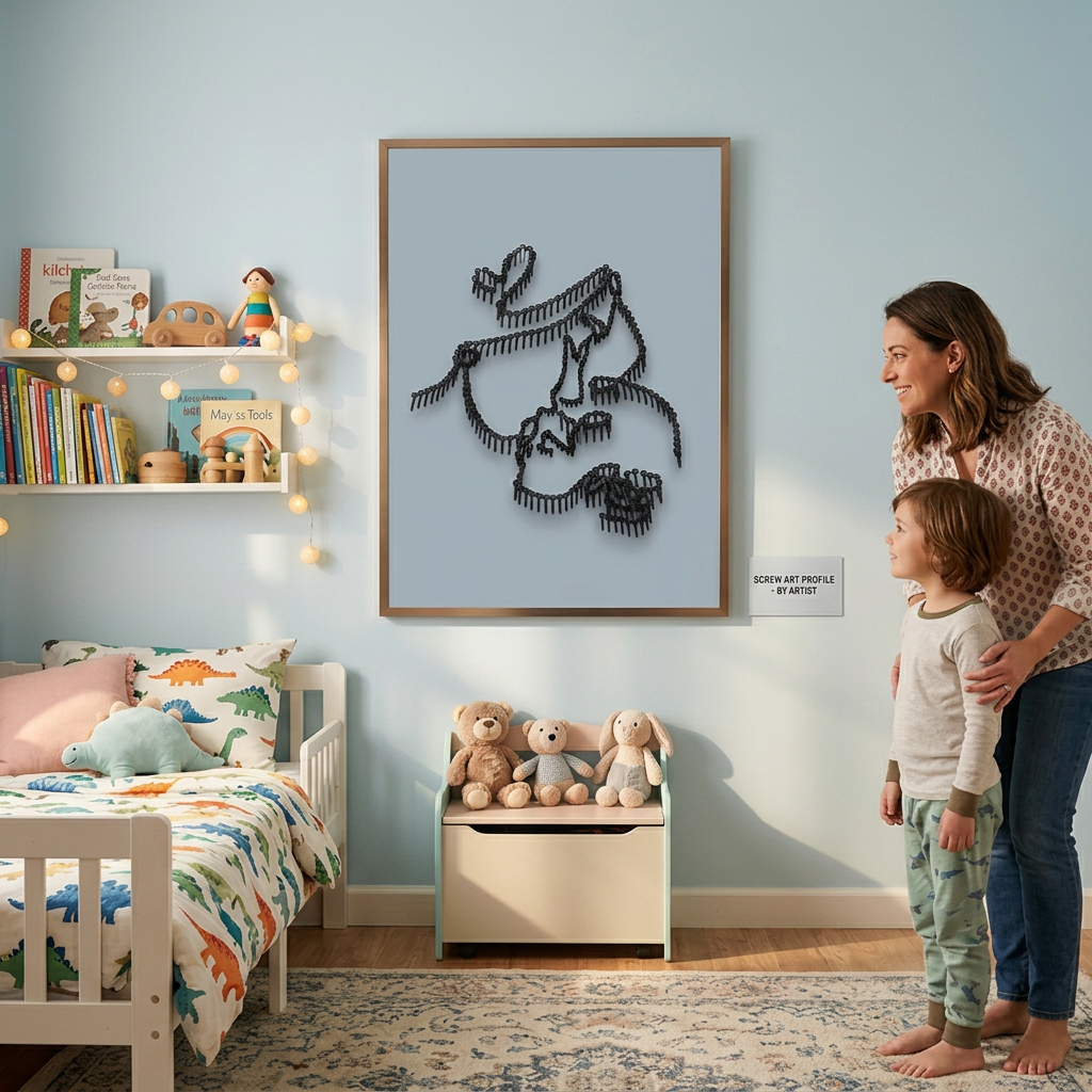 Hand made Screw art, Mother love screw Art For Wall Decor