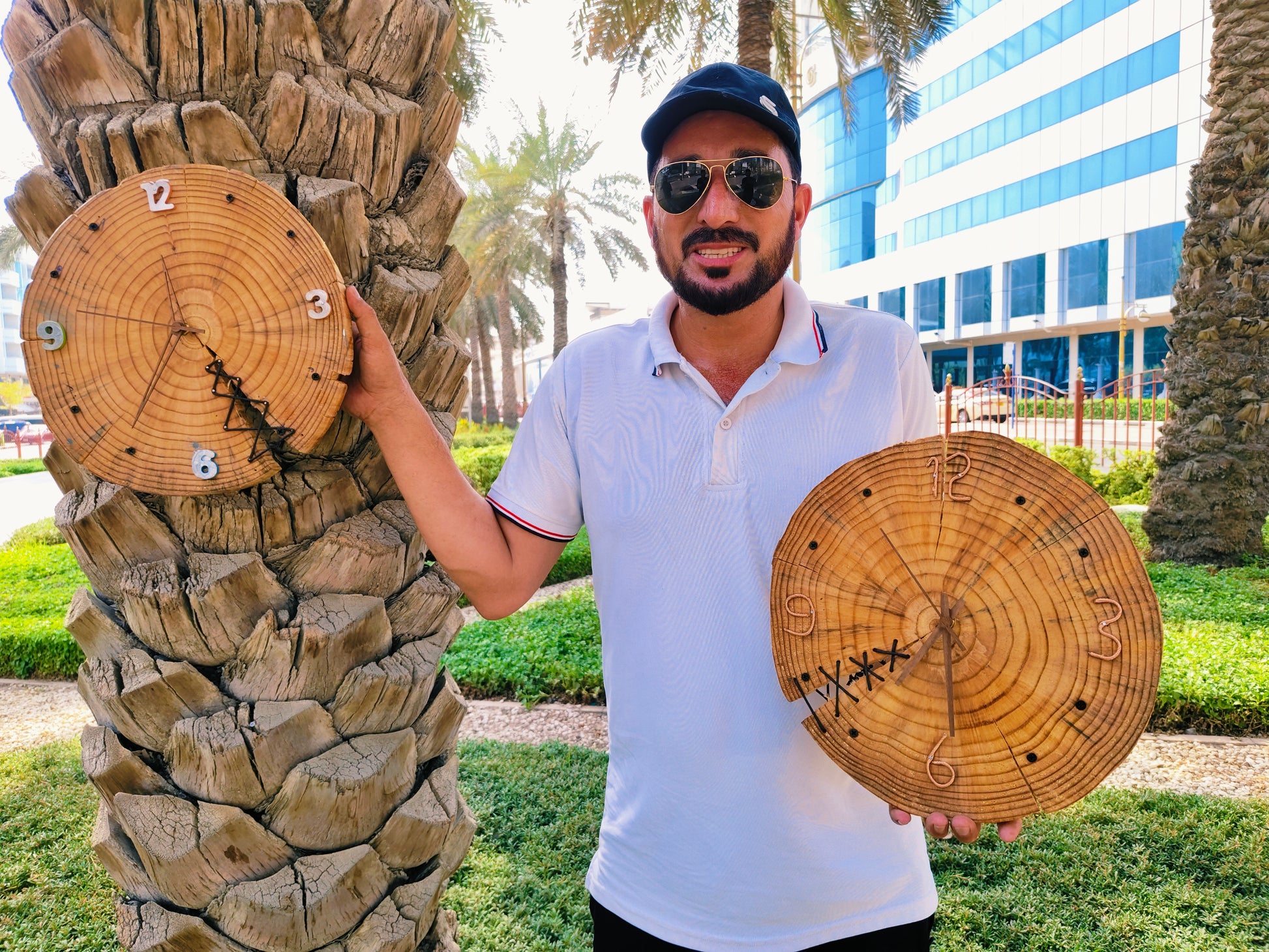 Handmade wooden wall clock 14 inch