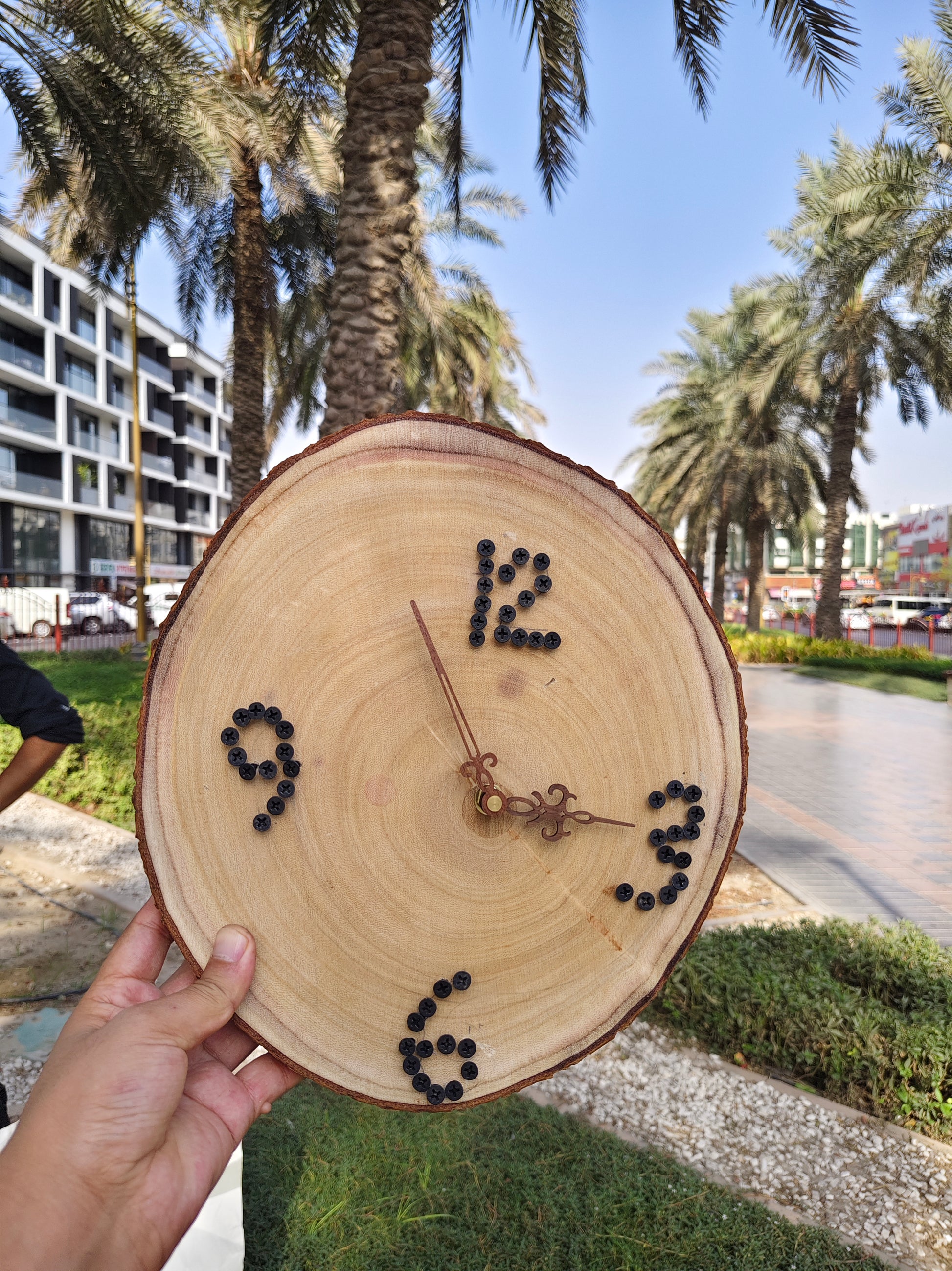 Hand made wooden wall clock