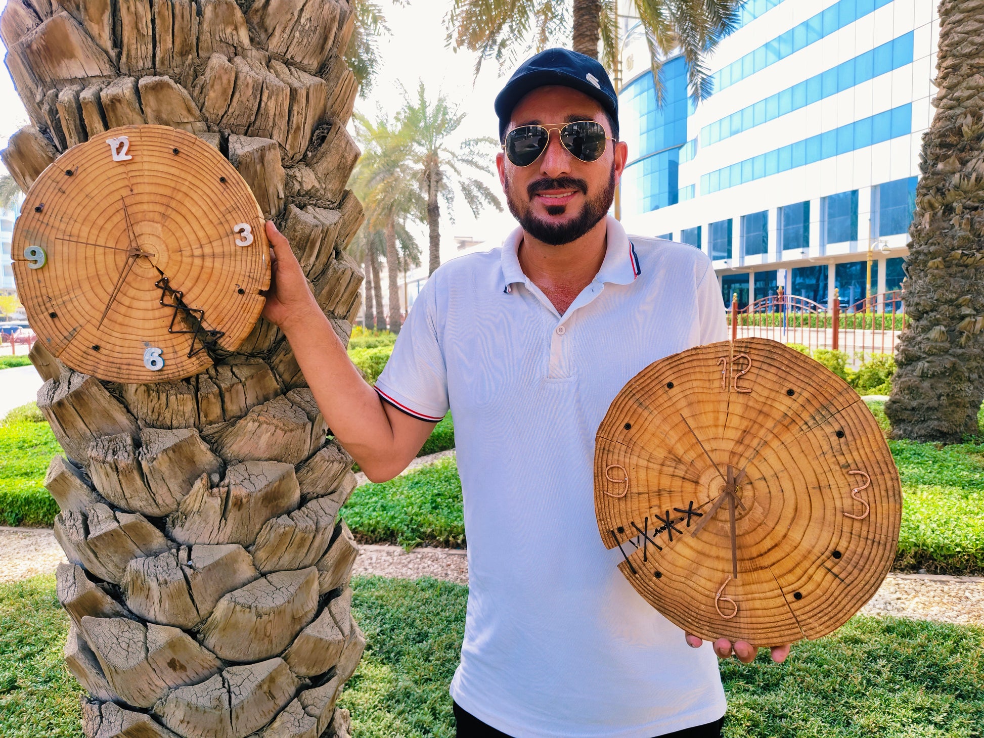Handmade wooden wall clock 14 inch
